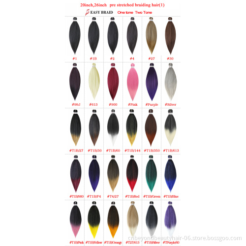 wholesale price pre stretched braiding hair yaki synthetic ombre color professional braiding hair for crochet braids twist hair